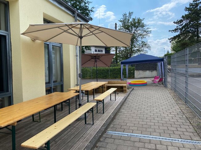 Die Wasserspiele im Juz Heusweiler werden vorbereitet