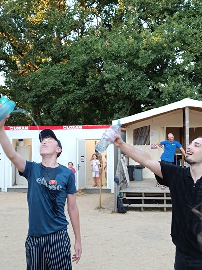 Zwischendurch gab es immer mal wieder kleine Challenges! Wasserchallenge